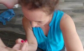 Visiting my Lesbian Stepmom! Taboo stepmom stepdaughter fingering lesbian pussy licking orgasm