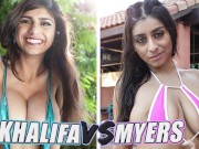 BANGBROS - Violet Myers And Mia Khalifa Doing Their Thing, Who Does It Better? Decide In The Comments Below!